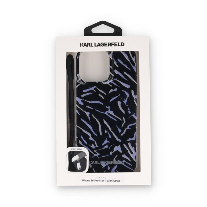 iPhone 16 PRO MAX purple IML Zebra with Cord KARL LAGERFELD nugarėlė