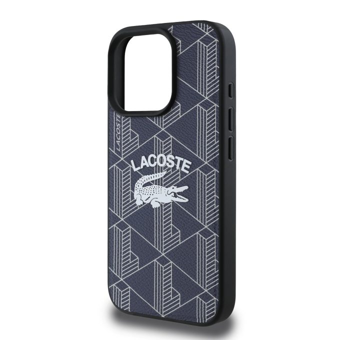 iPhone 16 PRO navy Magsafe Mono PU Vintage Logo LACOSTE nugarėlė