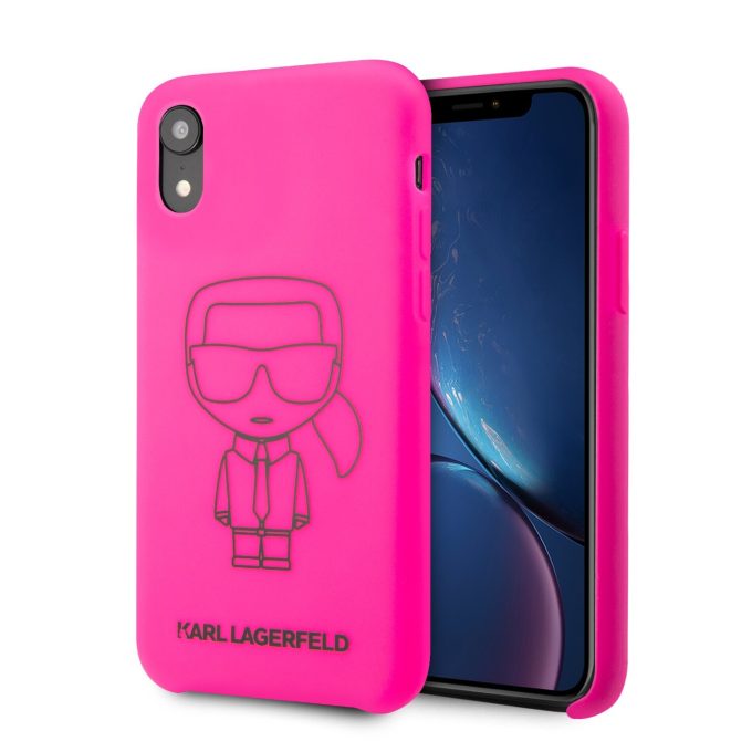 iPhone XR neo rožinė KARL LAGERFELD nugarėlė KLHCI61SILFLPI
