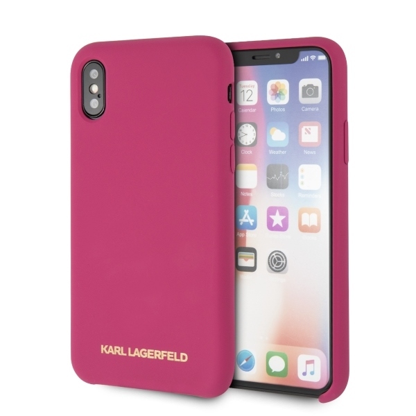 iPhone X/XS rožinė KARL LAGERFELD nugarėlė KLHCPXSLROG