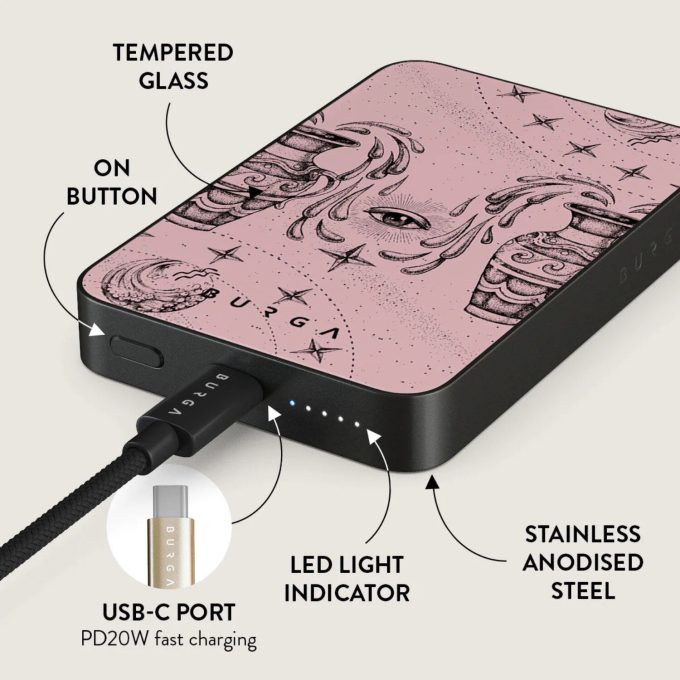 Išorinė baterija Magsafe Aquarius Gunmetal BURGA 5000mAh