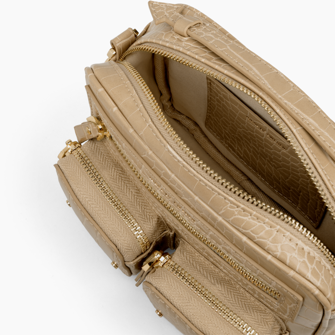 Jona Utility Crossbag iDeal Of Sweden Bag Warm Beige Croco
