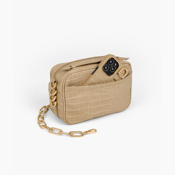 Jona Utility Crossbag iDeal Of Sweden Bag Warm Beige Croco