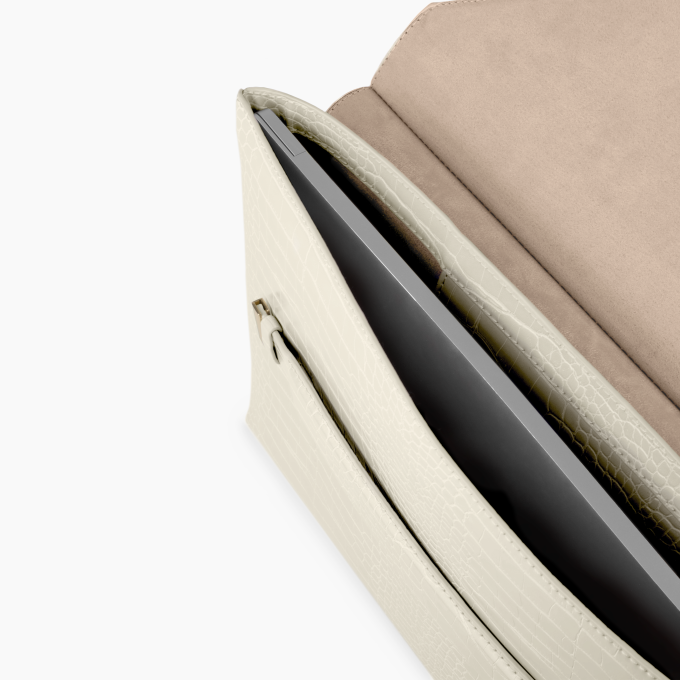 June iDeal Of Sweden Laptop Sleeve 16 Creame Beige Croco