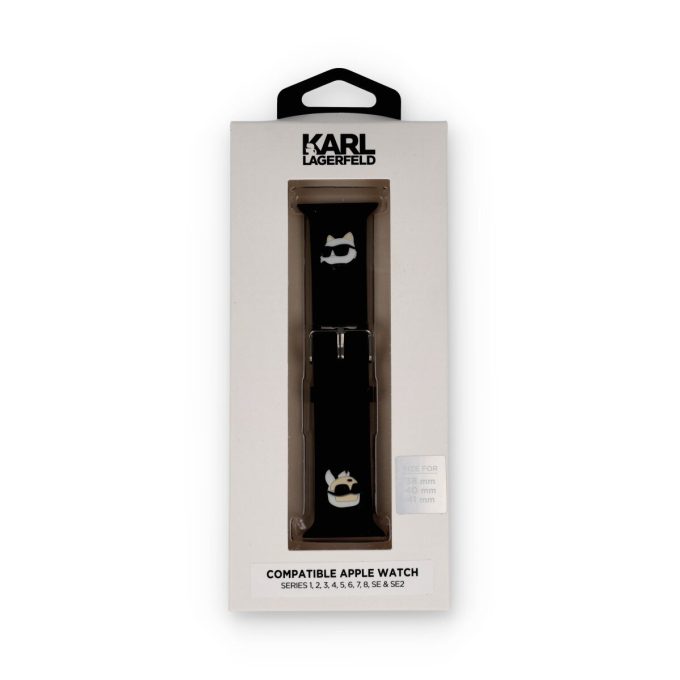 KARL LAGERFELD apyrankė Black Apple Watch 38/40/41/42 mm