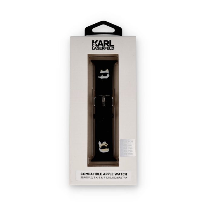 KARL LAGERFELD apyrankė Black Apple Watch 42/44/45/46/49 mm