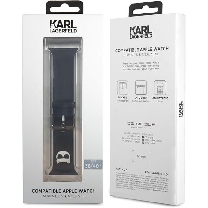 KARL LAGERFELD apyrankė Black Apple Watch 38/40/41/42 mm
