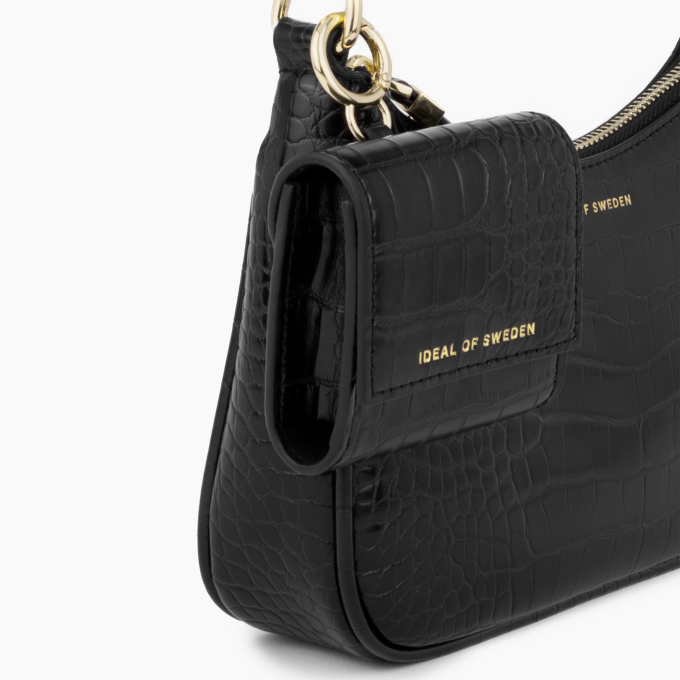 Nora Shoulder iDeal Of Sweden Bag Jet Black Croco