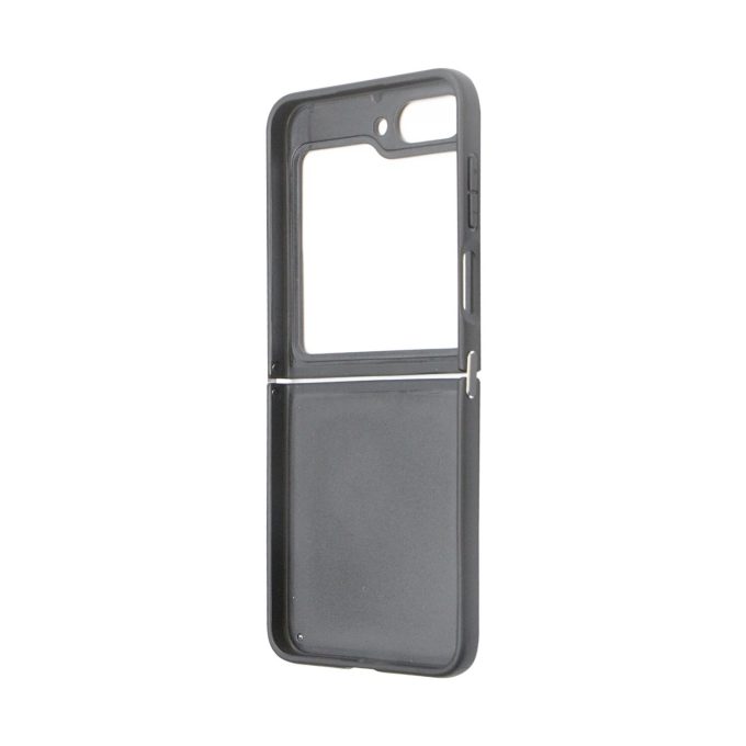 Samsung FLIP5 5G black PU Leather Triangle GUESS nugarėlė