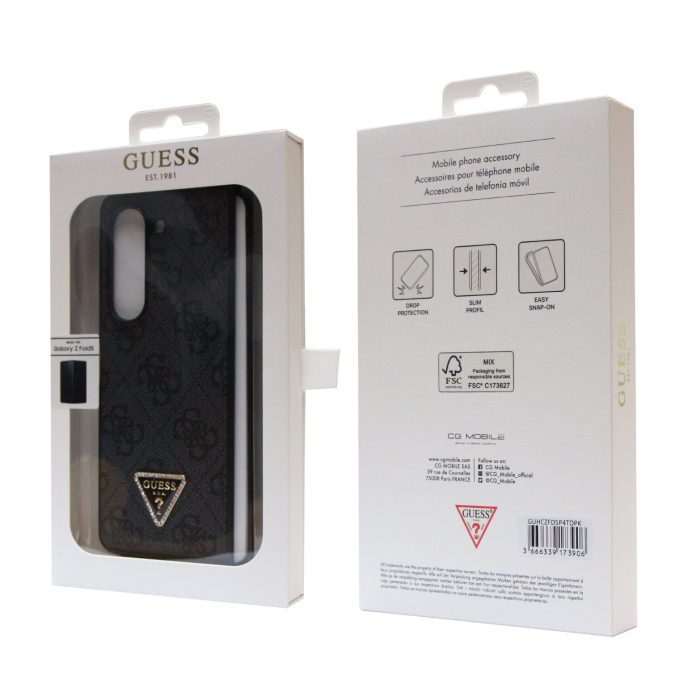 Samsung Fold5 5G black PU Leather Triangle GUESS nugarėlė