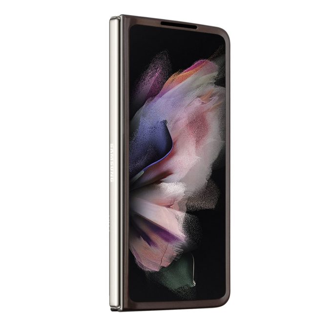 Samsung Fold5 5G brown PU Leather Triangle GUESS nugarėlė