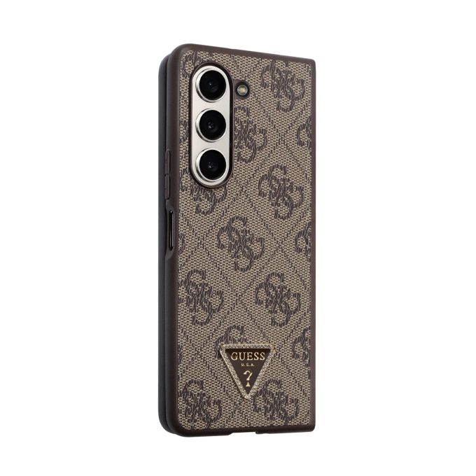 Samsung Fold5 5G brown PU Leather Triangle GUESS nugarėlė