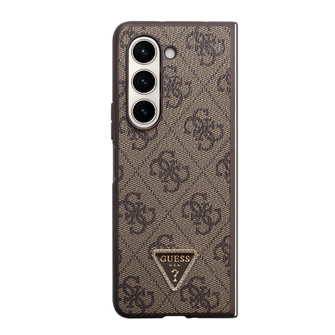 Samsung Fold5 5G brown PU Leather Triangle GUESS nugarėlė