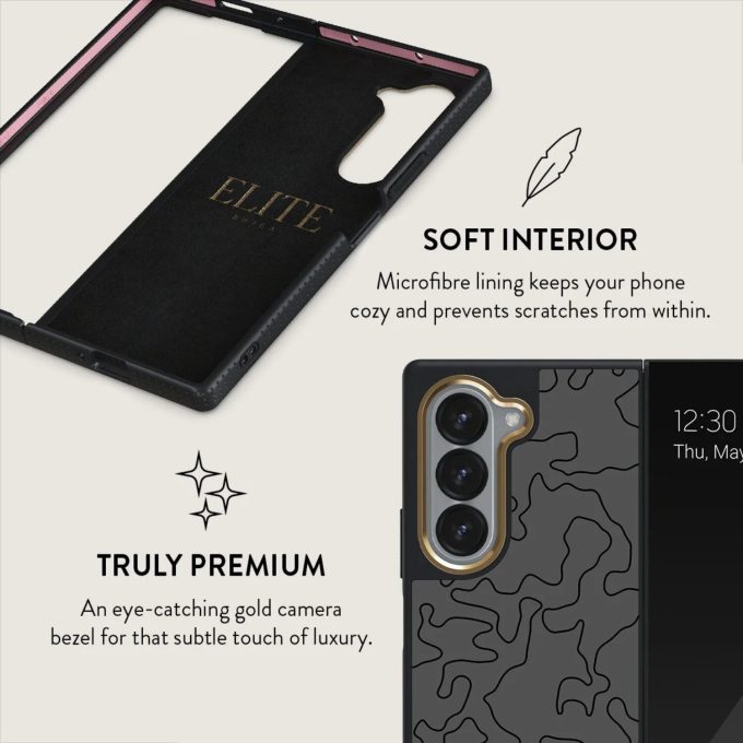 Samsung FOLD6 5G Elite Black Rock BURGA nugarėlė