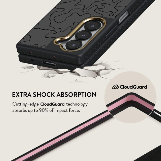 Samsung FOLD6 5G Elite Black Rock BURGA nugarėlė