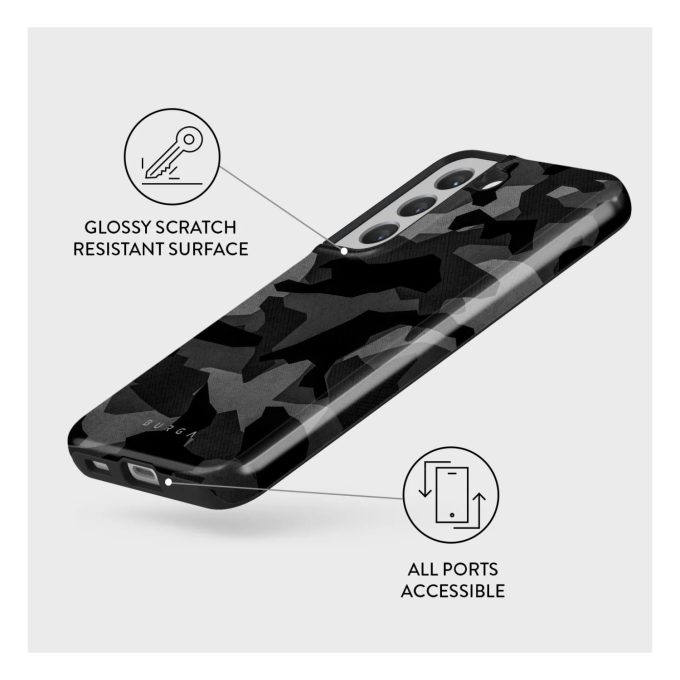 Samsung S22 Night Black Camouflage Tough BURGA nugarėlė