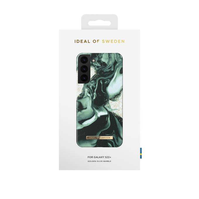 Samsung S22+ iDeal Of Sweden nugarėlė Golden Olive Marble