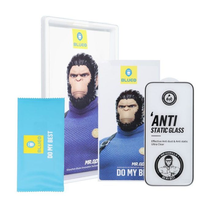 Samsung S24 / S25 black pilnas Mr. Monkey 5D stiklas