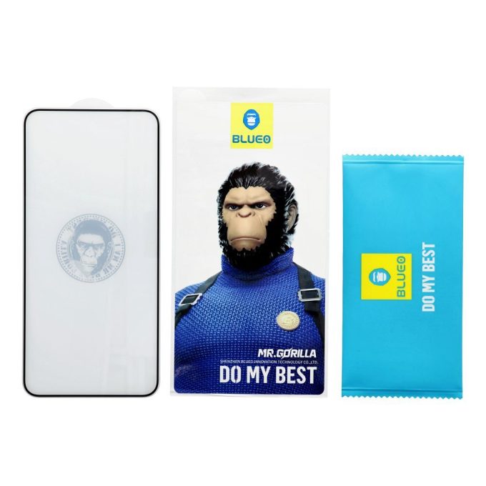 Samsung S24 / S25 black pilnas Mr. Monkey 5D stiklas