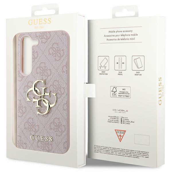 Samsung S24 pink Big Metal Logo GUESS nugarėlė