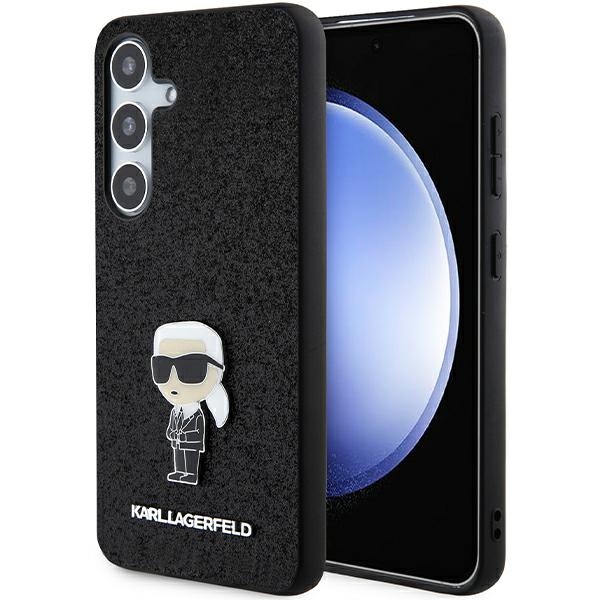 Samsung S24+ black Ikonik Fixed Glitter Metal PIN KARL LAGERFELD nugarėlė