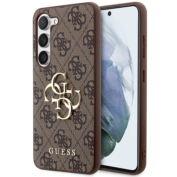 Samsung S24+ brown Big Metal Logo GUESS nugarėlė