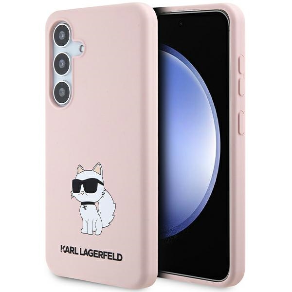 Samsung S24+ pink Silicone Choupette KARL LAGERFELD nugarėlė
