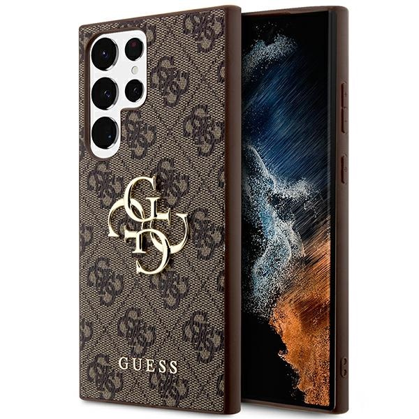 Samsung S24 ULTRA brown Big Metal Logo GUESS nugarėlė