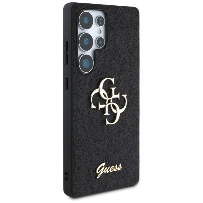 Samsung S25 ULTRA black Fixed Glitter Big 4G Metal Logo GUESS nugarėlė