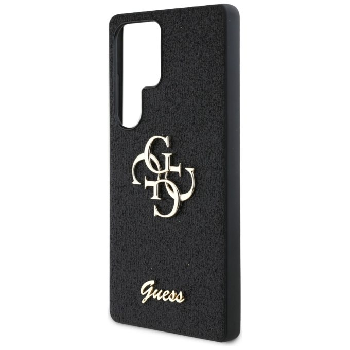 Samsung S25 ULTRA black Fixed Glitter Big 4G Metal Logo GUESS nugarėlė