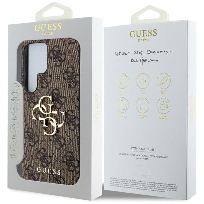 Samsung S25 ULTRA brown Big 4G Logo Classic GUESS nugarėlė