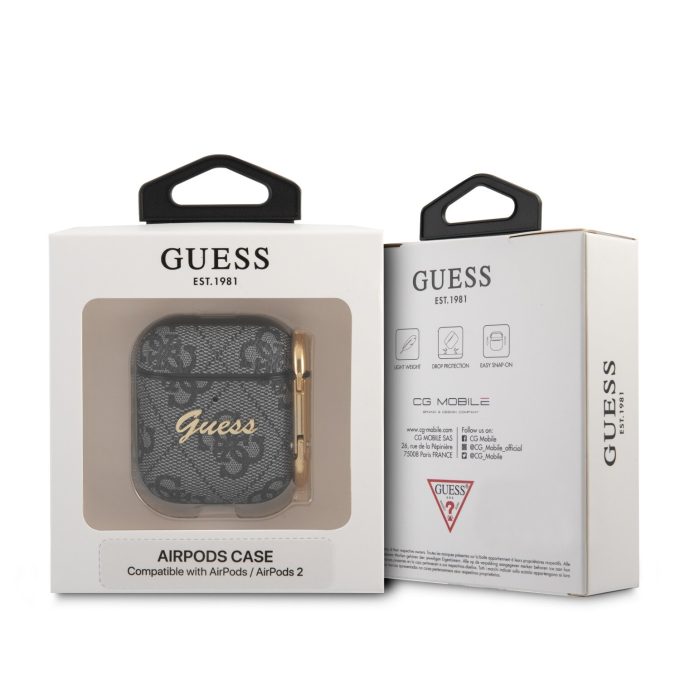 Silikoninis GUESS grey AirPods/AirPods 2 dėklas