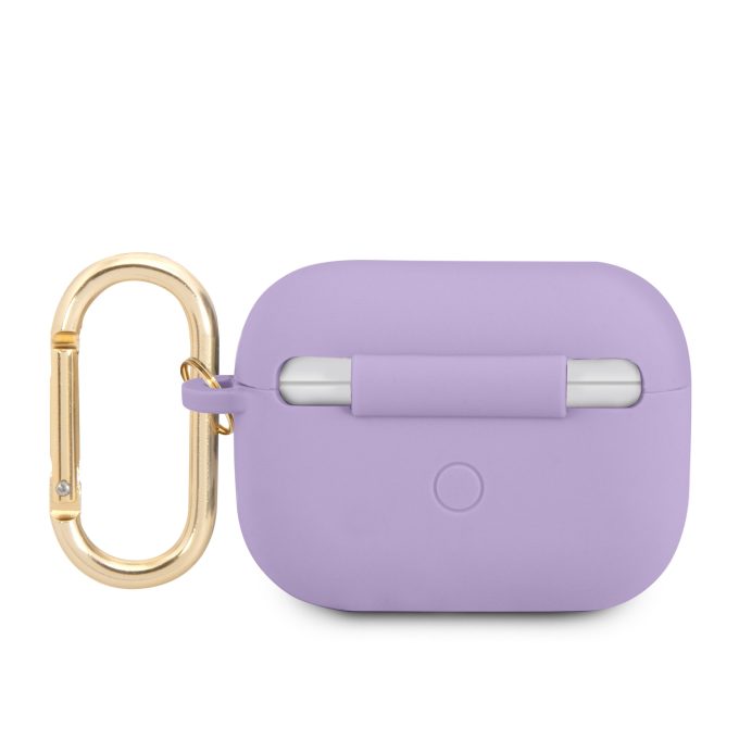 Silikoninis GUESS GUAPSLSMP violetinis Airpods PRO dėklas