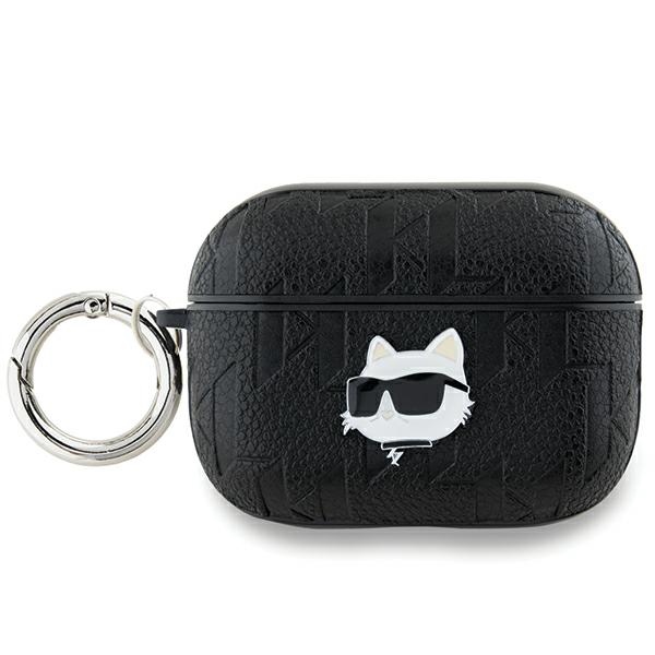 Airpods PRO 2 black KARL LAGERFELD Monogram Choupette Head dėklas