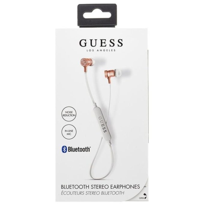 Bluetooth ausinės GUESS balta-rausva CGBTE05