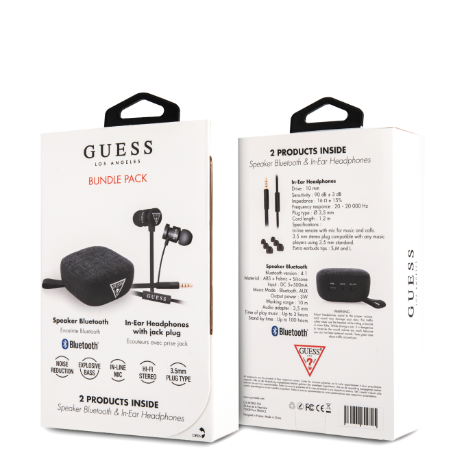Bluetooth garsiakalbis + ausinės GUESS juoda GUBPERSPBK