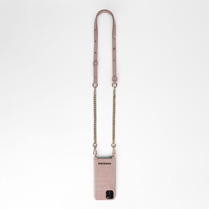 iPhone 11 iDeal Of Sweden nugarėlė su grandinėle Misty Rose Croco