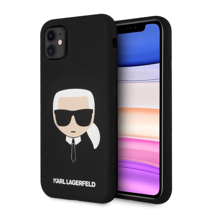 iPhone 11 juoda KARL LAGERFELD nugarėlė KLHCN61SLKHBK