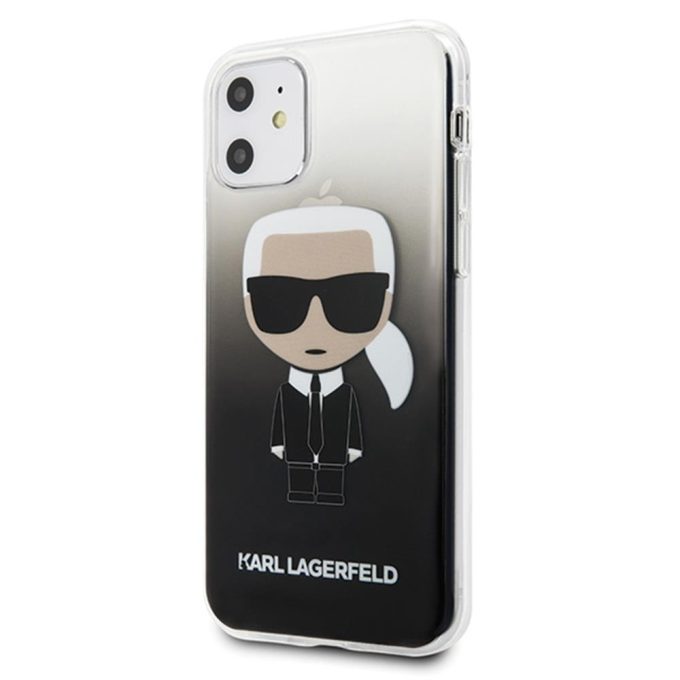 iPhone 11 juoda KARL LAGERFELD nugarėlė KLHCN61TRDFKBK