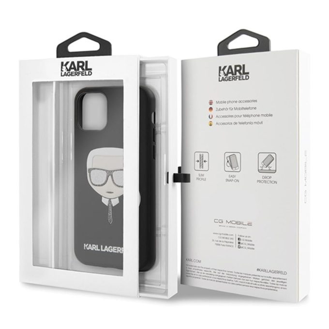 iPhone 11 PRO juoda KARL LAGERFELD nugarėlė KLHCN58GLBK