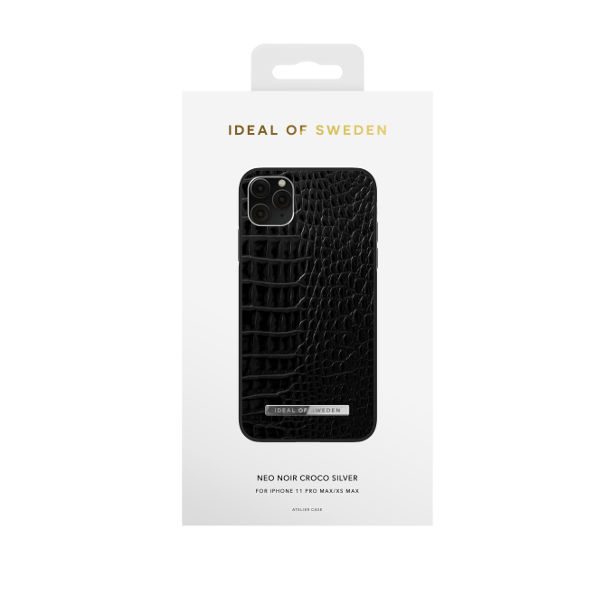 iPhone 11 PRO MAX iDeal Of Sweden Atelier nugarėlė Neo Noir Croco Silver