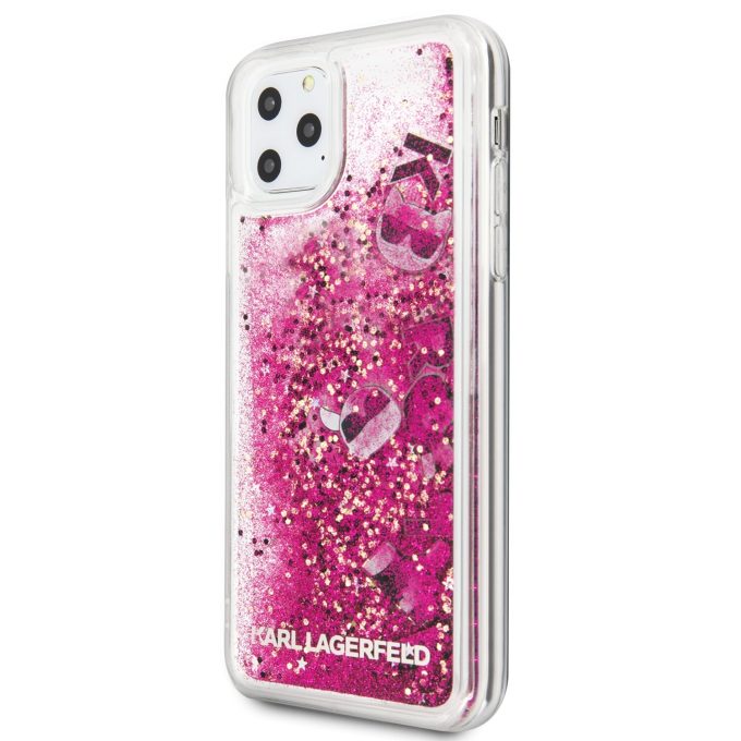 iPhone 11 PRO MAX rosegold Liquid Glitter KARL LAGERFELD nugarėlė
