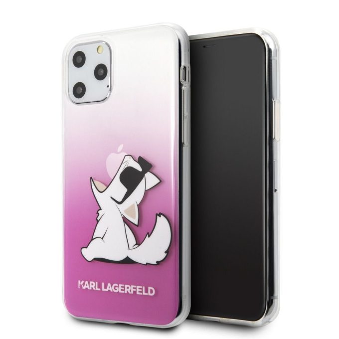 iPhone 11 PRO MAX skaidri-rožinė KARL LAGERFELD nugarėlė KLHCN65CFNRCPI