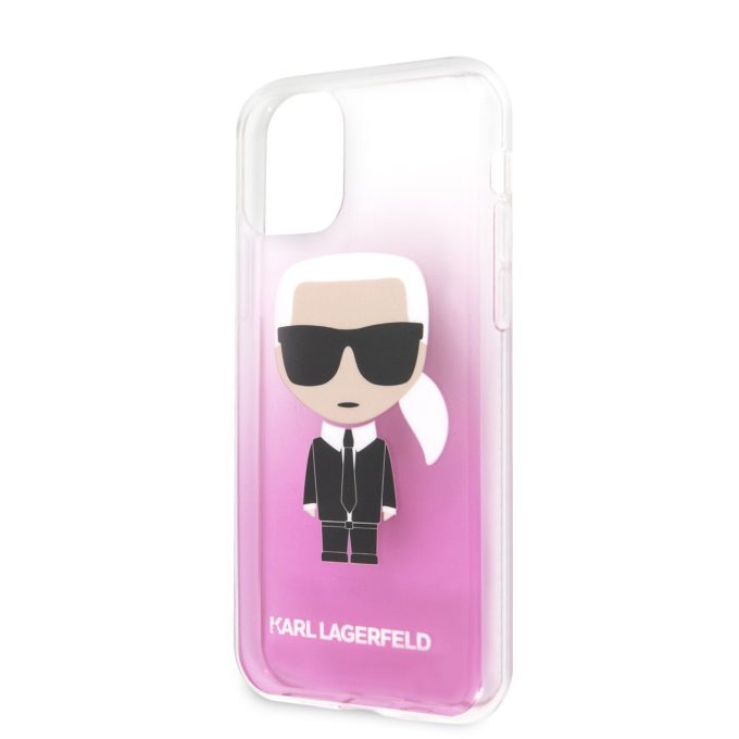 iPhone 11 skaidri-rožinė KARL LAGERFELD nugarėlė KLHCN61TRDFKPI