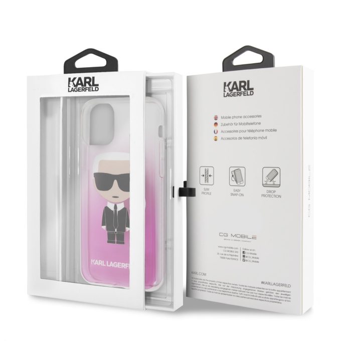 iPhone 11 skaidri-rožinė KARL LAGERFELD nugarėlė KLHCN61TRDFKPI