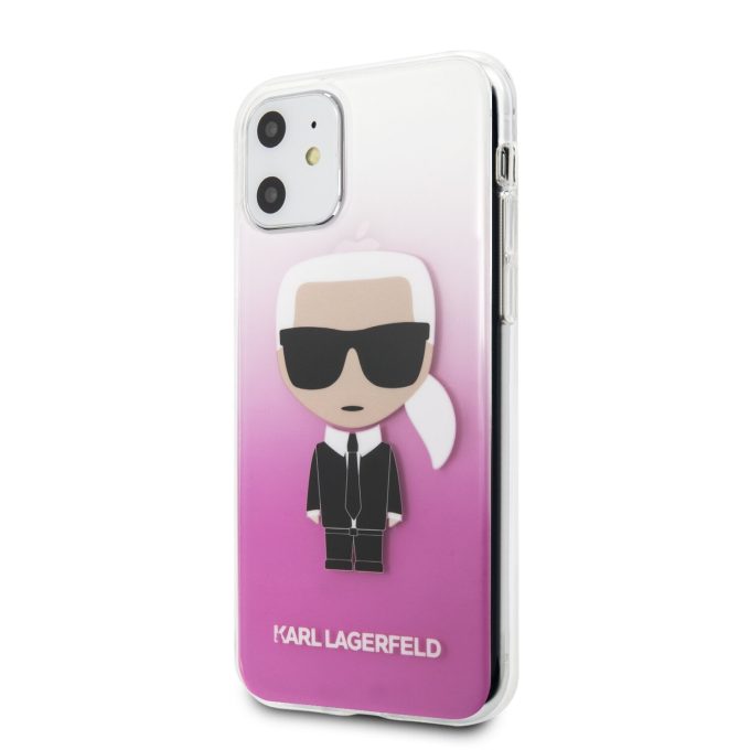 iPhone 11 skaidri-rožinė KARL LAGERFELD nugarėlė KLHCN61TRDFKPI