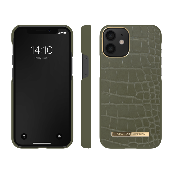 iPhone 12 MINI iDeal Of Sweden nugarėlė Intense Khaki Croco