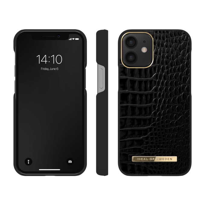 iPhone 12 MINI iDeal Of Sweden nugarėlė Neo Noir Croco