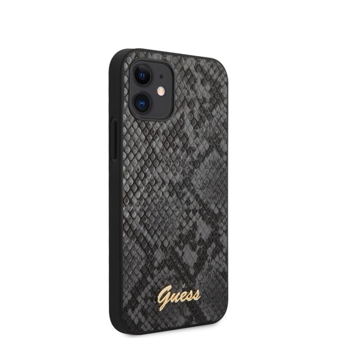 iPhone 12 MINI juoda GUESS nugarėlė GUHCP12SPUSNSMLBK