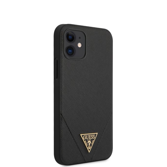 iPhone 12 MINI juoda GUESS nugarėlė GUHCP12SVSATMLBK